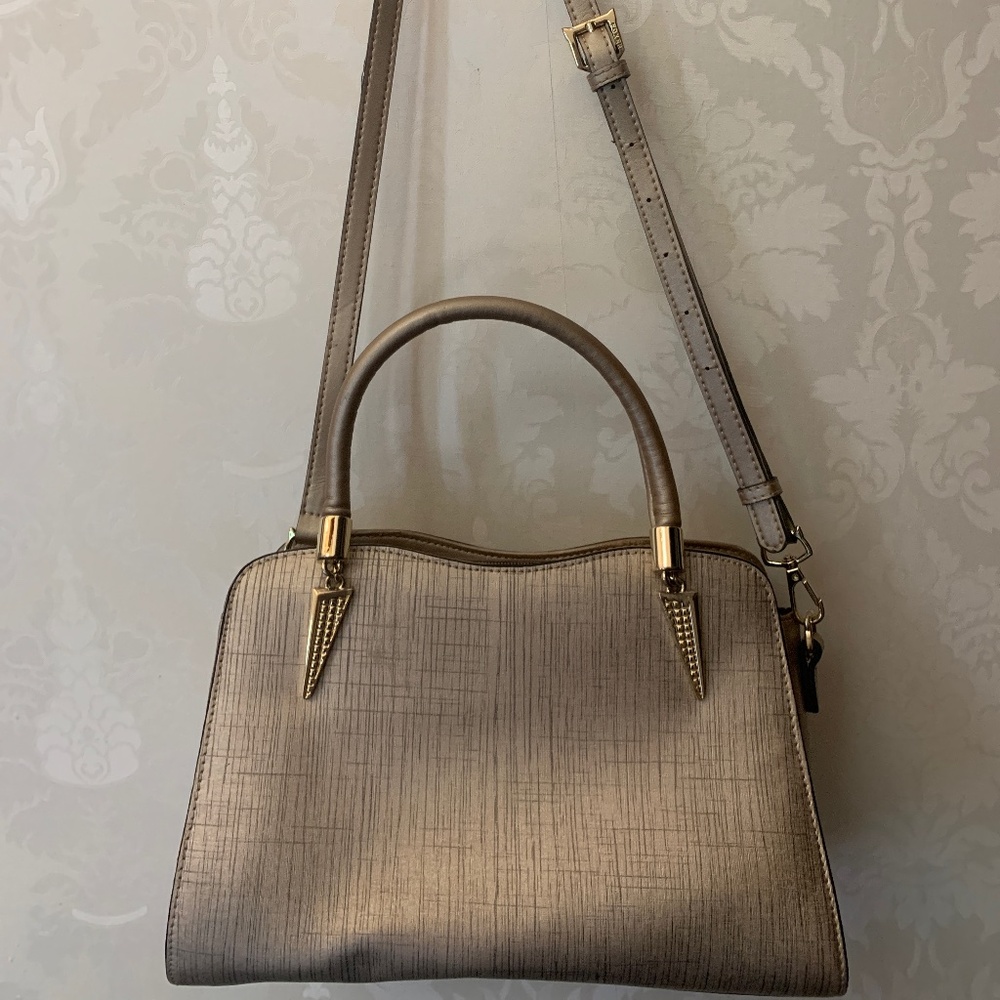 Dusty pink and gold Foxer purse/ handbag